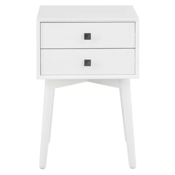 Nightstands-Kirkland's Home Tapered 2-Drawer Nightstand White