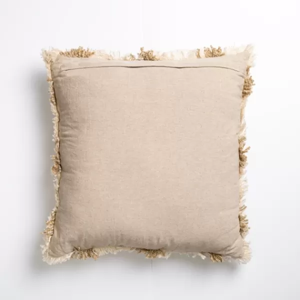 Pillows-Kirkland's Home Taupe Windowpane Plaid Pillow Tan/White
