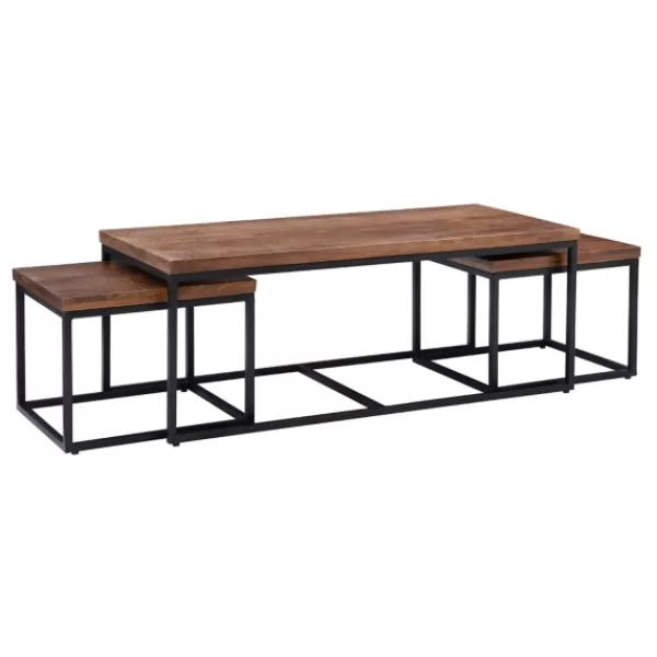 Coffee Tables-Kirkland's Home Tawny Nesting 3-Pc. Coffee And Accent Table Set Brown
