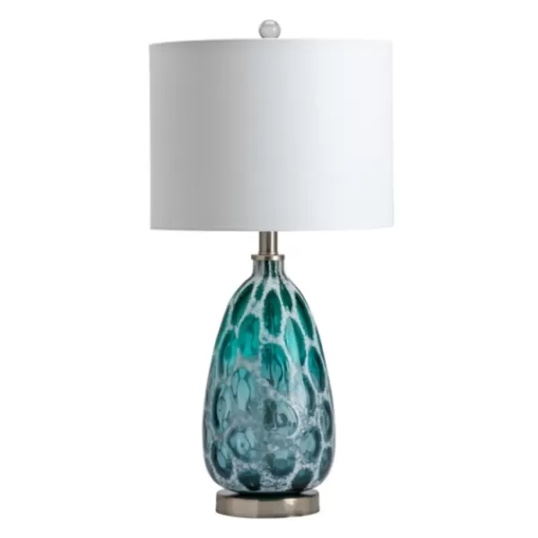 Table Lamps-Kirkland's Home Teal Blue And Nickel Table Lamp White