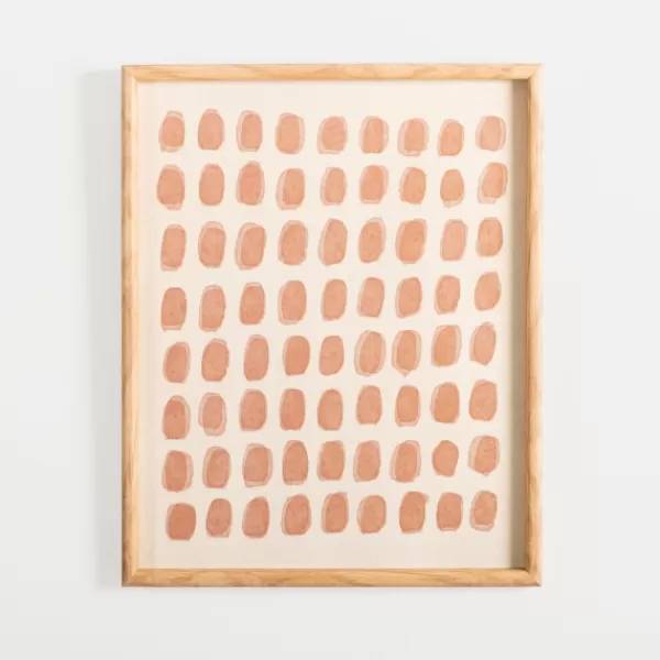 Framed Art-Kirkland's Home Terracotta Paint Dab On Linen Framed Art Print Orange/Tan/Ivory