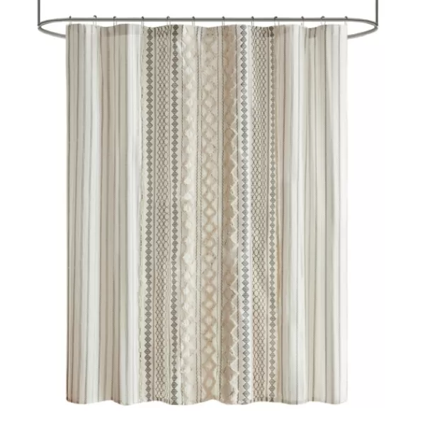 Shower Curtains-Kirkland's Home Textured Chenille Shower Curtain Ivory
