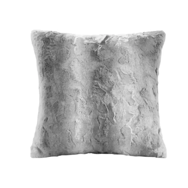 Pillows-Kirkland's Home Textured Faux Fur Pillow Gray