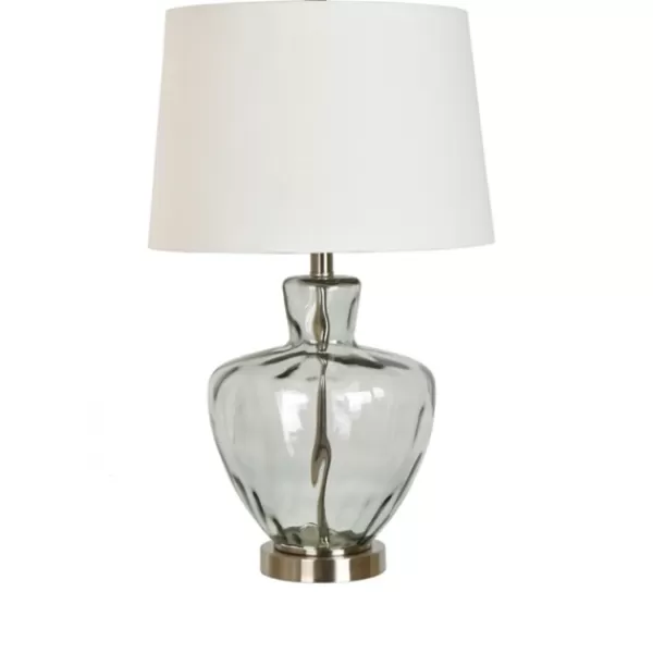 Table Lamps-Kirkland's Home Textured Glass And Metal Jug Table Lamp Ivory