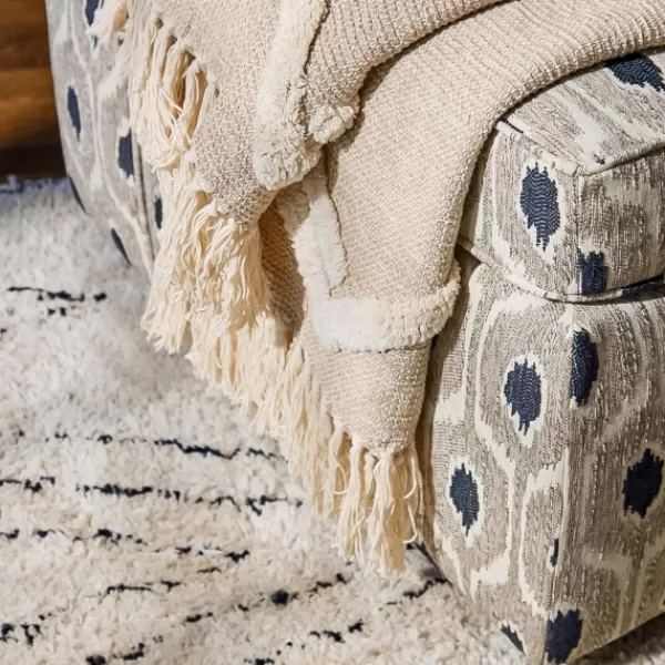 Blankets & Throws-Kirkland's Home Textured Indi Throw With Tassels Tan