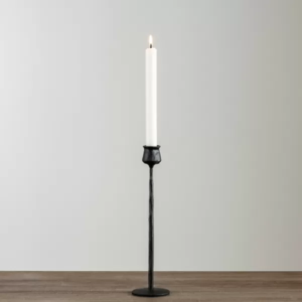Candle Holders-Kirkland's Home Textured Taper Candle Holder, 12 In. Black