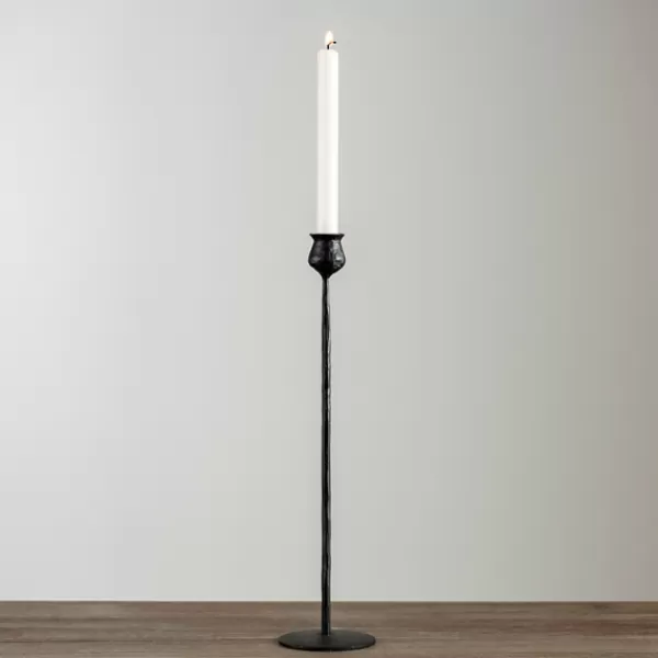 Candle Holders-Kirkland's Home Textured Taper Candle Holder, 20 In. Black