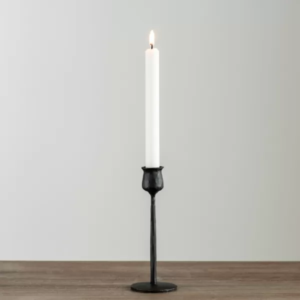Candle Holders-Kirkland's Home Textured Taper Candle Holder, 8 In. Black