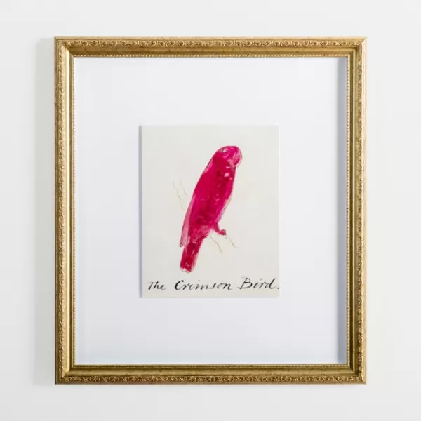 Framed Art-Kirkland's Home The Crimson Bird Framed Art Print White/Red
