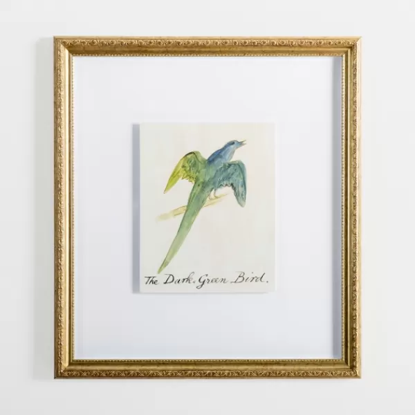 Framed Art-Kirkland's Home The Dark Green Bird Framed Art Print White/Green
