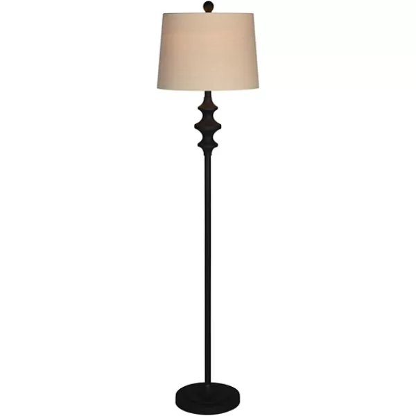 Floor Lamps-Kirkland's Home Thelma Matte Black Stem Floor Lamp Tan