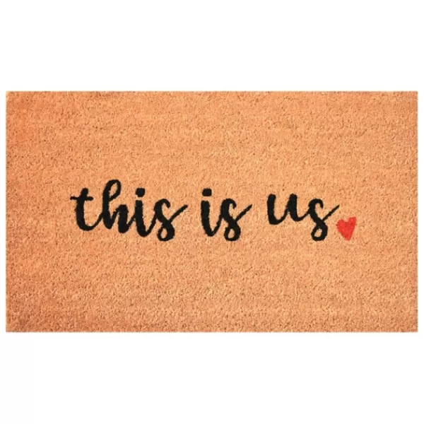 Doormats-Kirkland's Home This Is Us Heart Doormat Tan/Black/Red
