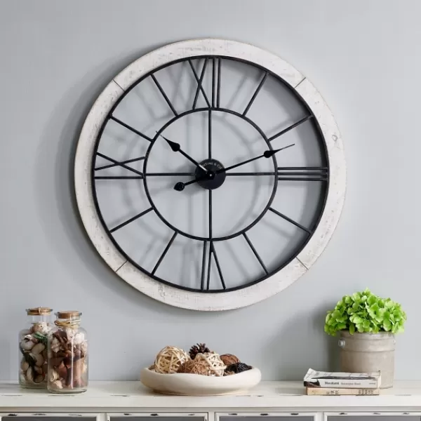 Clocks-Kirkland's Home Timeworn Cottage Clock White
