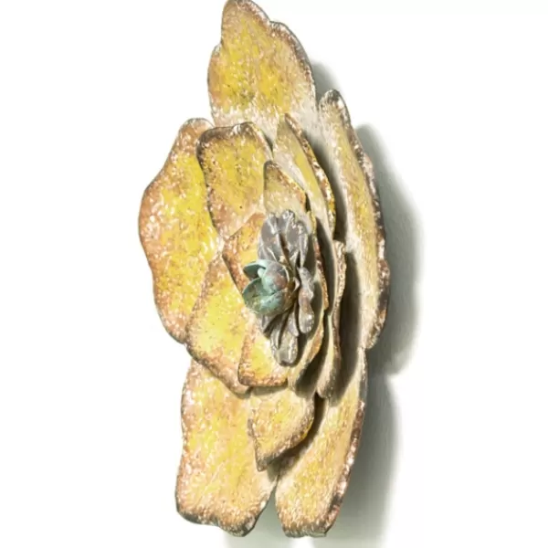 Wall Plaques-Kirkland's Home Tri-Colored Rustic Flower Wall Plaques, Set Of 3 Blue/White/Yellow