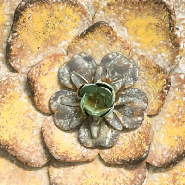 Wall Plaques-Kirkland's Home Tri-Colored Rustic Flower Wall Plaques, Set Of 3 Blue/White/Yellow