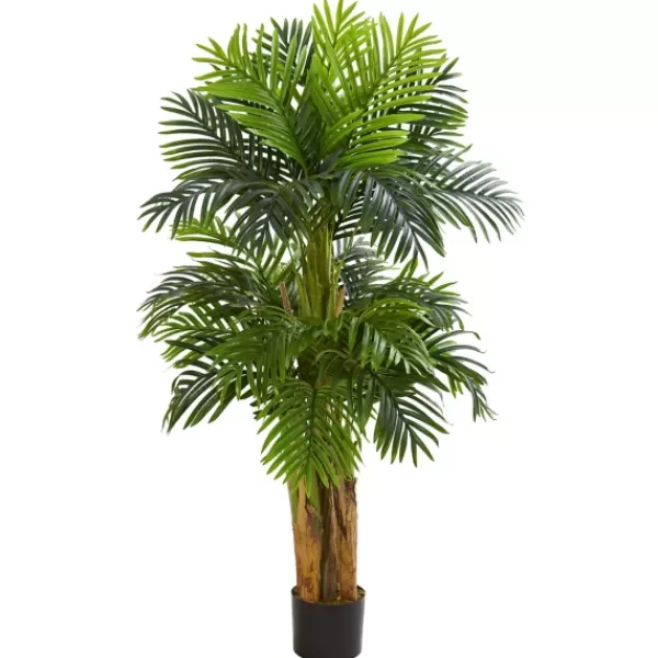 Trees & Topiaries-Kirkland's Home Triple Areca Palm Tree, 5 Ft.