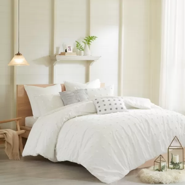 Duvets-Kirkland's Home Tufted Cotton 7-Pc. Full/Queen Duvet Set Ivory