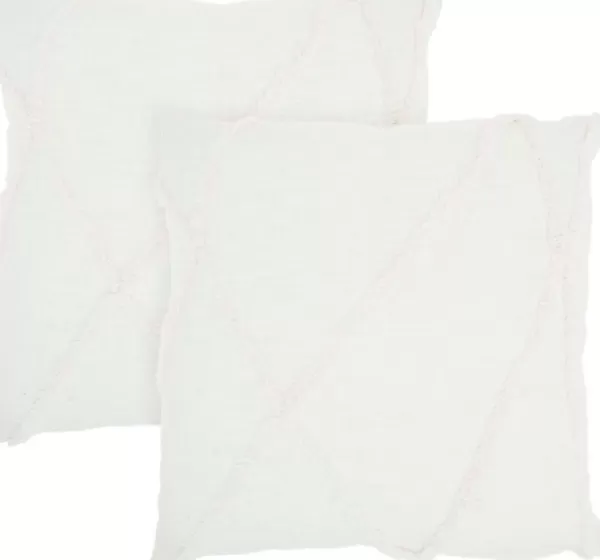 Pillows-Kirkland's Home Tufted Diamond 2-Pc. Pillows, 24 In. White