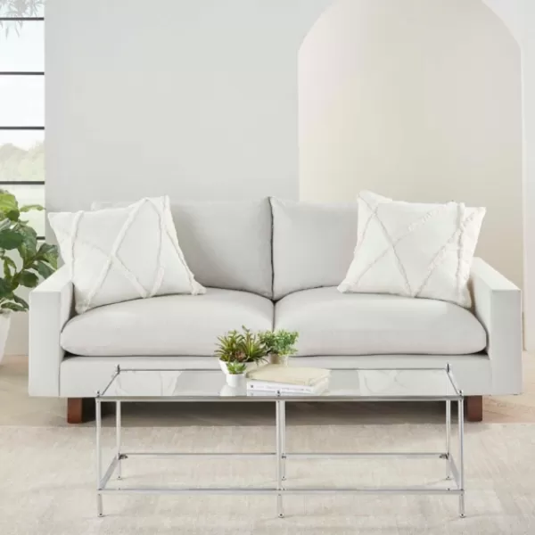 Pillows-Kirkland's Home Tufted Diamond 2-Pc. Pillows, 24 In. White