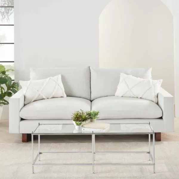 Pillows-Kirkland's Home Tufted Diamond Lumbar Pillows, Set Of 2 White