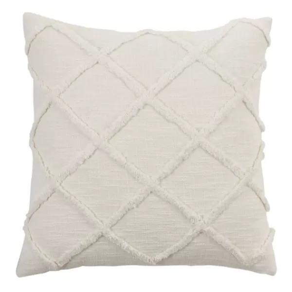 Pillows-Kirkland's Home Tufted Diamond Pillow Cover White