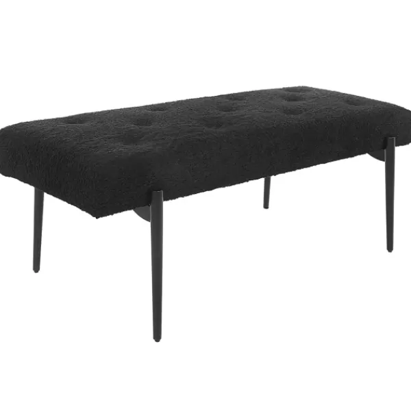Benches & Ottomans-Kirkland's Home Tufted Shearling Bench Black