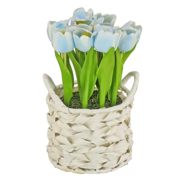 Arrangements & Greenery-Kirkland's Home Tulip Arrangement In Basket Blue