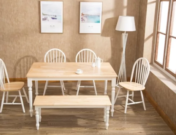 Dining Tables-Kirkland's Home Two Toned Wood Farmhouse Dining Table Tan/White