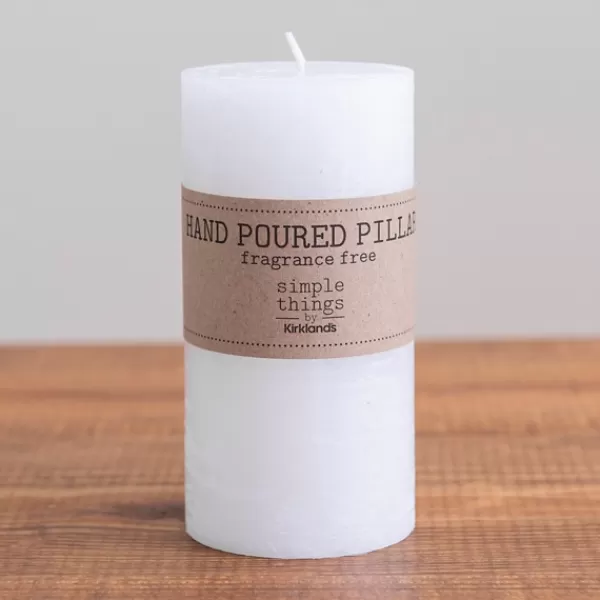 Candles-Kirkland's Home Unscented Pillar Candle, 6 In. White
