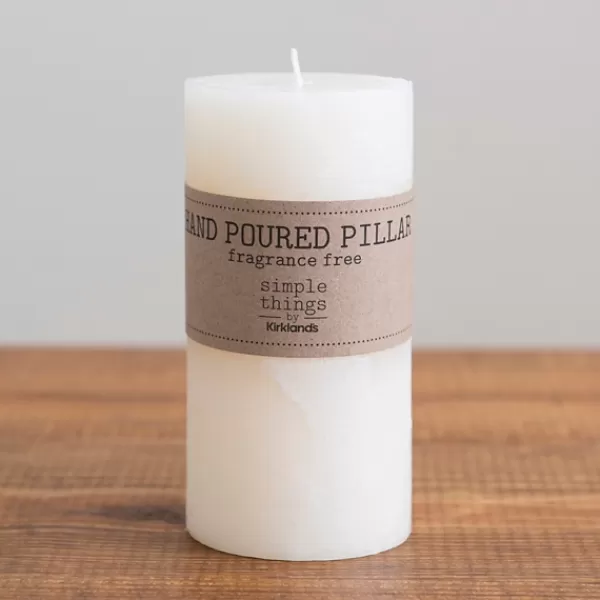 Candles-Kirkland's Home Unscented Pillar Candle, 6 In. Ivory