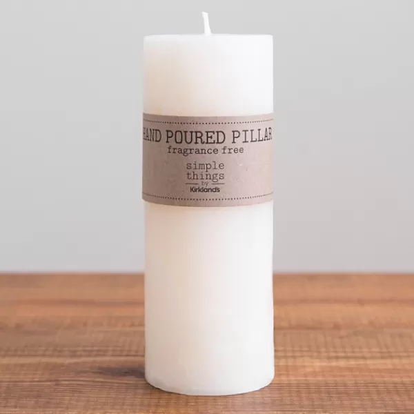 Candles-Kirkland's Home Unscented Pillar Candle, 8 In. Ivory