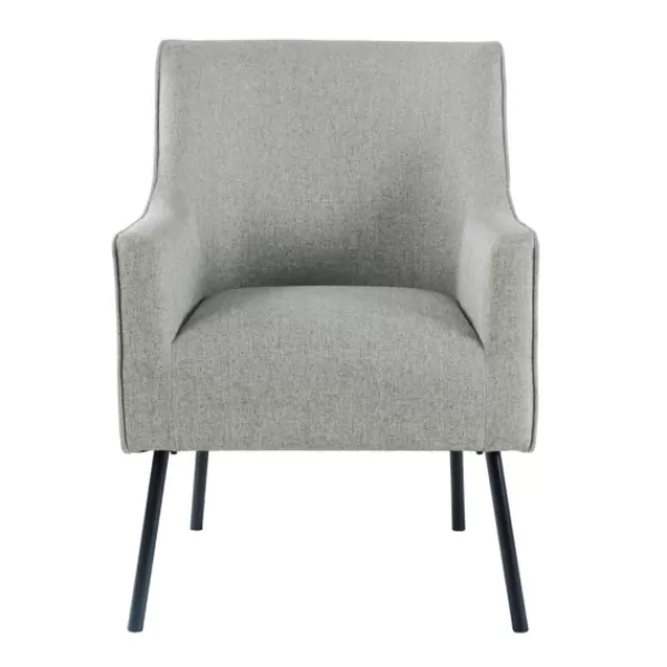 Accent Chairs-Kirkland's Home Upholstered Black Legs Accent Chair Gray