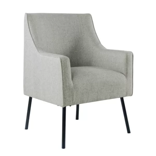 Accent Chairs-Kirkland's Home Upholstered Black Legs Accent Chair Gray
