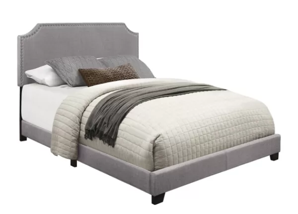 Beds & Headboards-Kirkland's Home Upholstered Channing King Bed Gray