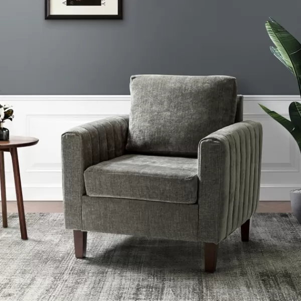 Accent Chairs-Kirkland's Home Upholstered Club Accent Chair Gray