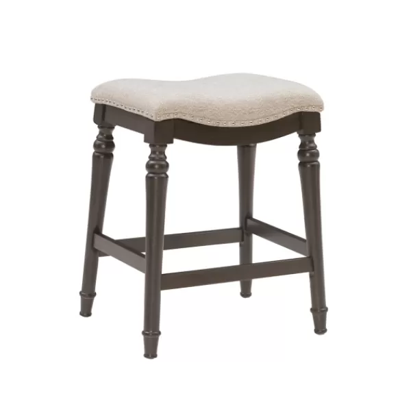 Bar Stools & Counter Height Stools-Kirkland's Home Upholstered Curved Seat Counter Stool Gray