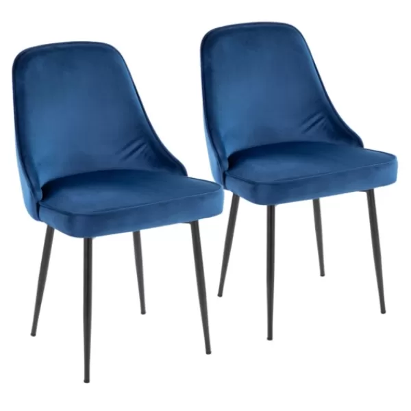 Dining Chairs-Kirkland's Home Upholstered Metal Dining Chairs, Set Of 2 Blue