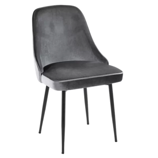 Dining Chairs-Kirkland's Home Upholstered Metal Dining Chairs, Set Of 2 Gray