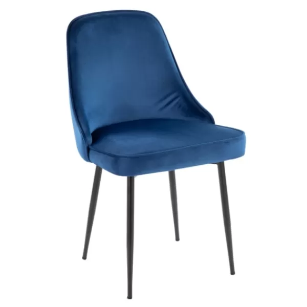 Dining Chairs-Kirkland's Home Upholstered Metal Dining Chairs, Set Of 2 Blue