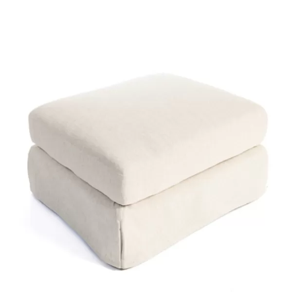 Benches & Ottomans-Kirkland's Home Upholstered Weekend Ottoman Ivory