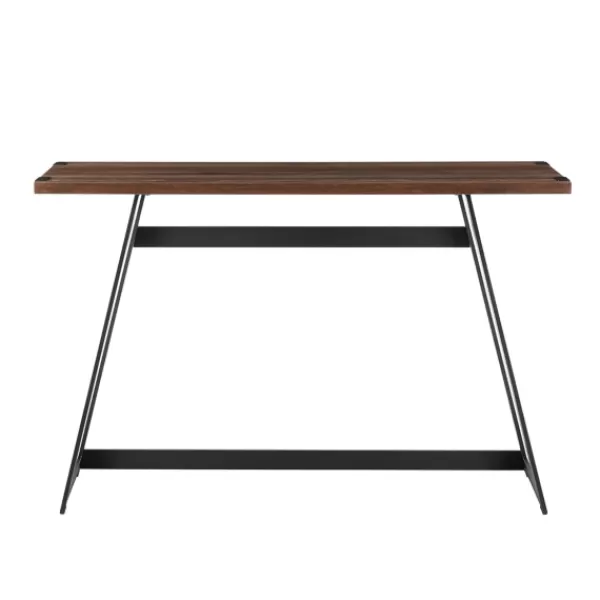 Console Tables-Kirkland's Home Urban Metal Wrap Dark Walnut Console Table Brown