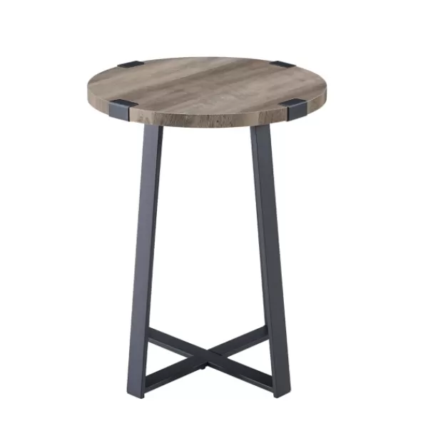 Accent & End Tables-Kirkland's Home Urban Rustic Round Accent Table Gray