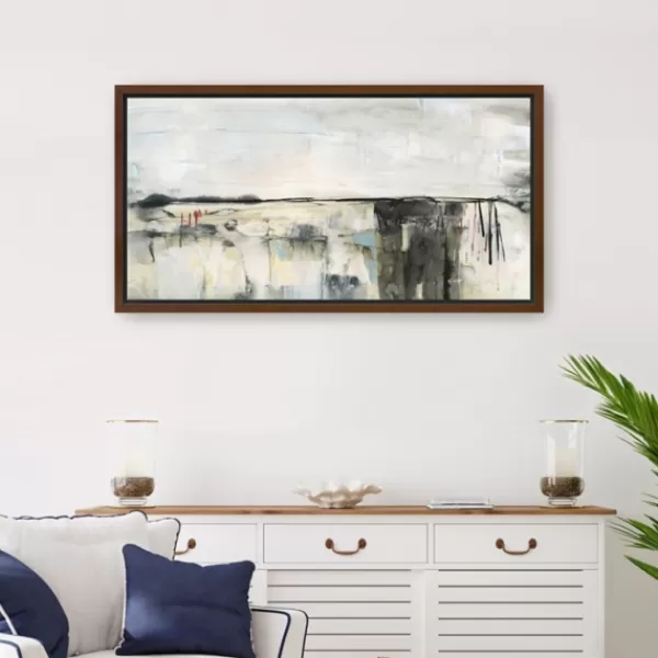 Framed Art-Kirkland's Home Valley View Ii Framed Canvas Art Print White/Black/Ivory