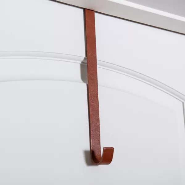 Wreaths-Kirkland's Home Vegan Leather Wreath Hanger Brown