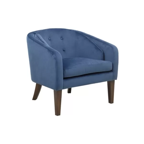 Accent Chairs-Kirkland's Home Velvet Tufted Midcentury Modern Accent Chair Blue