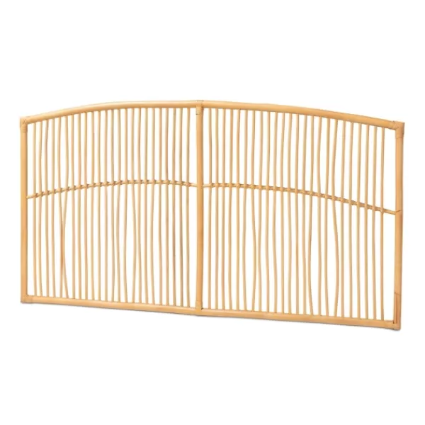 Beds & Headboards-Kirkland's Home Vertical Weave Rat Queen Headboard Tan