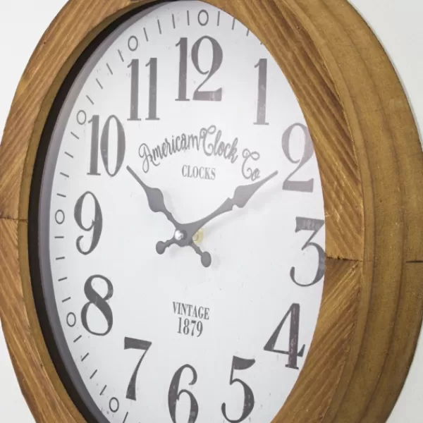 Clocks-Kirkland's Home Vintage Pocket Watch Wooden Wall Clock