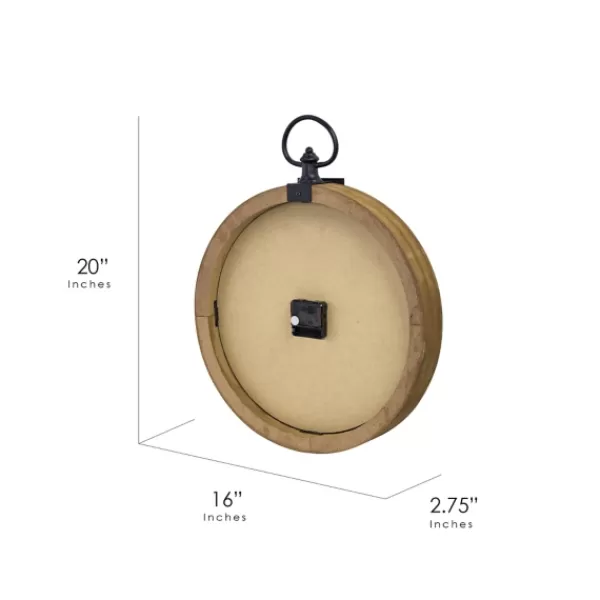 Clocks-Kirkland's Home Vintage Pocket Watch Wooden Wall Clock