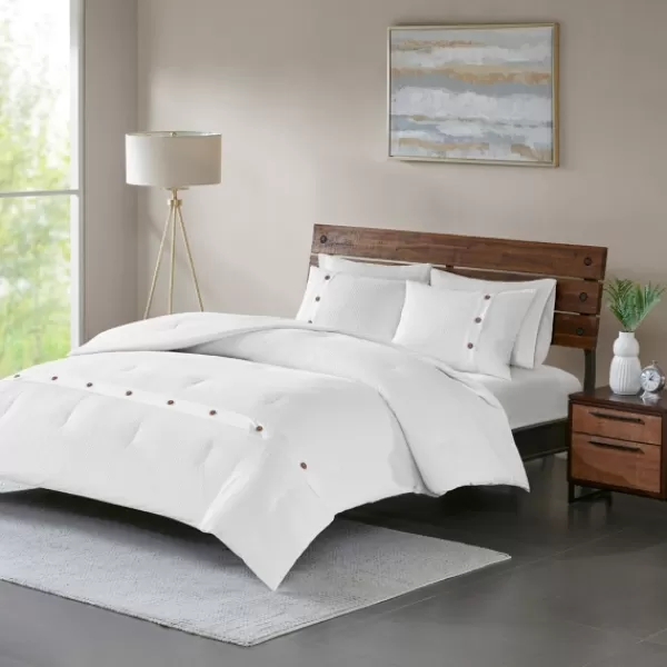 Comforters-Kirkland's Home Waffle Weave 3-Pc. Full/Queen Comforter Set Ivory