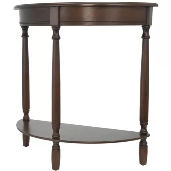 Entryway Furniture-Kirkland's Home Walnut Half Moon Console Table Brown